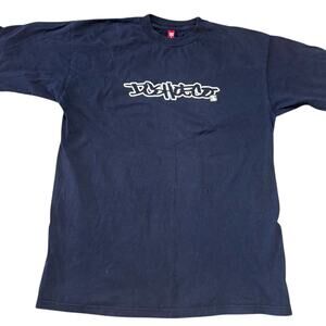 Vintage Y2K DC Streetwear Skater Navy Men's Graphic Tee Size L